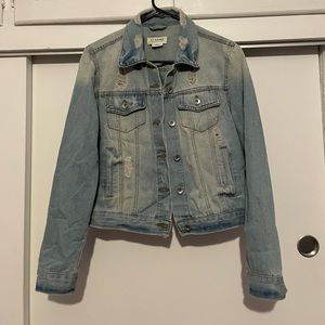 Denim jacket- size small, frayed.